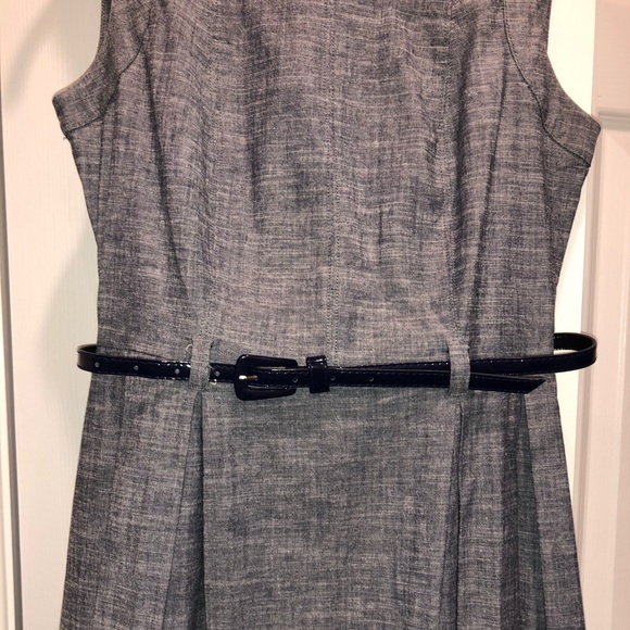 Blue Fit and Flare midi dress with pockets - Picture 2 of 3